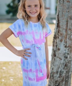 Girls Tie-Dye Belted T-Shirt Dress